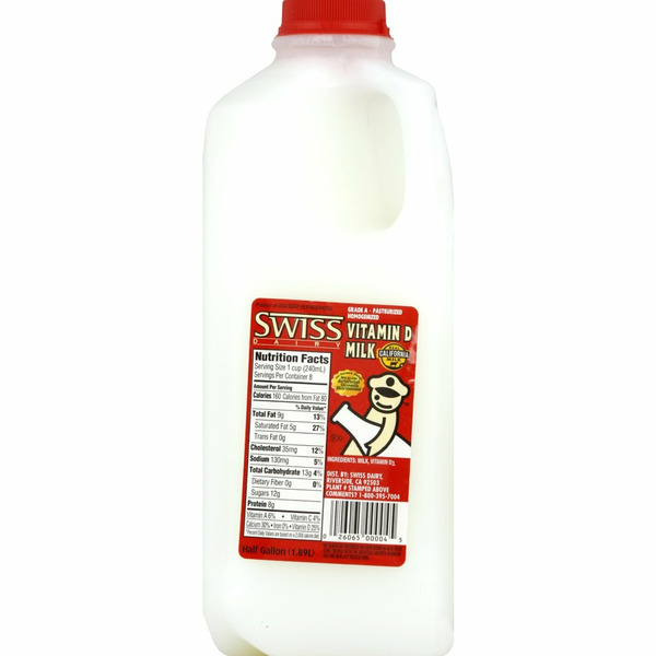 SWISS DAIRY Milk Whole Vitamin D Half Gallon Plastic Jug Same-Day