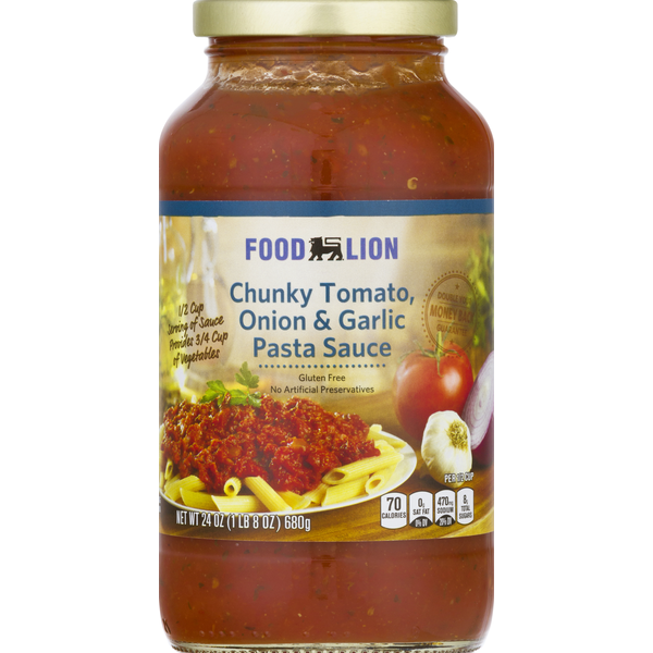 Food Lion Pasta Sauce, Tomato, Onion & Garlic, Chunky (24 oz) Instacart