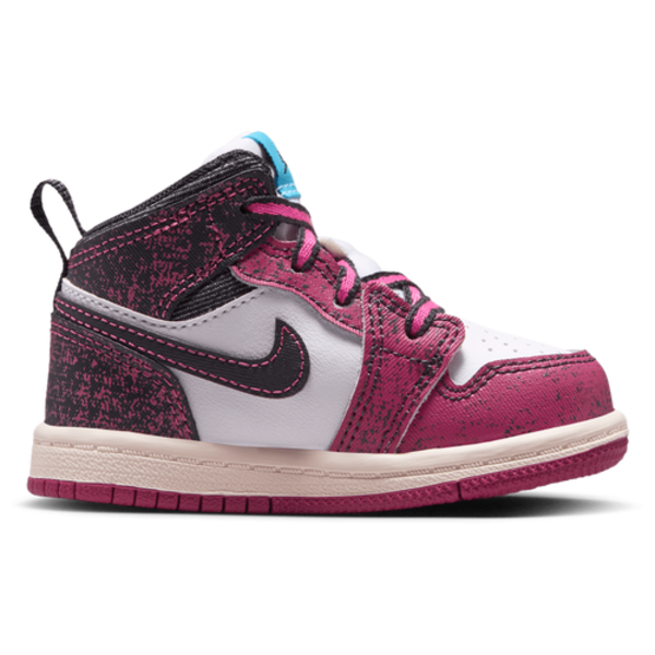 Jordan Toddler Air Jordan 1 Mid SE Basketball Shoes, Size 5K, Medium/B Width - Purple/Pink/White/Blue