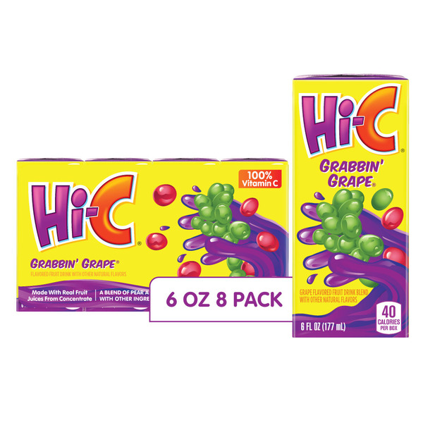 Hi-C Grabbin' Grape Juice Boxes Made With Real Fruit Juice
