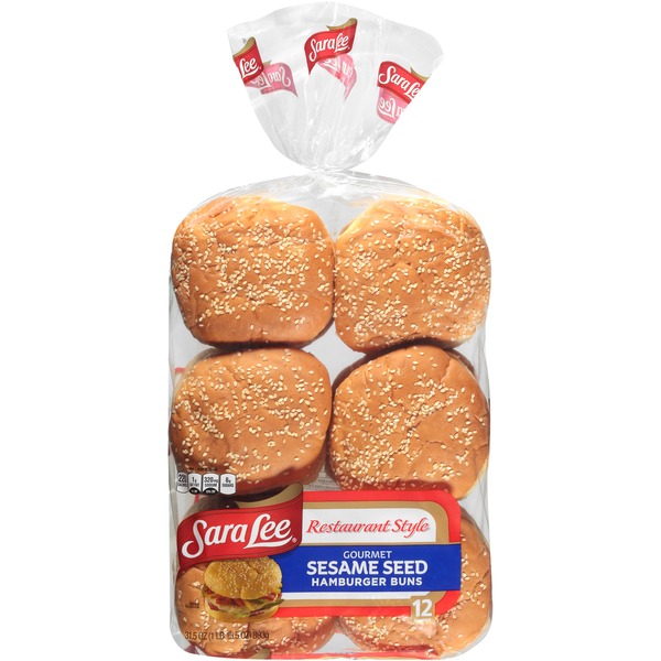 Sara Lee Gourmet Sesame Seed Hamburger Buns (12 ct) Instacart