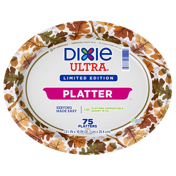 Dixie Ultra Platter, 12.5" x 10", 75-count