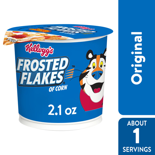 Kellogg's Cold Breakfast Cereal Cup, 8 Vitamins and Minerals, Kids Snacks, Original,  Cup (1 Cup)