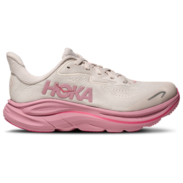 Hoka Kids' Grade School Clifton 10 Shoes, Size 6.5, Medium/D - Cream/Pink