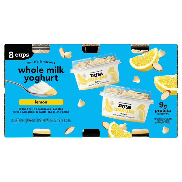 Costco Noosa Whole Milk Lemon Mix Ins Yoghurt, 5.8 oz, 8-count