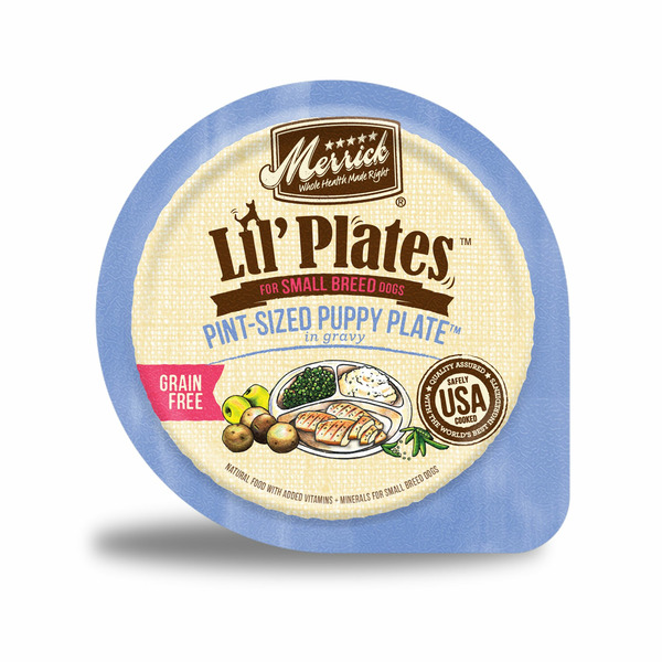 Merrick Lil’ Plates Grain Free Natural Wet Dog Food For Small Breed Puppies, Pint-Sized Puppy Plate In Gravy