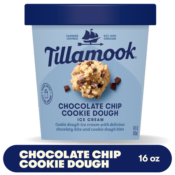 Tillamook Chocolate Chip Cookie Dough Ice Cream Pint, 16fl-oz