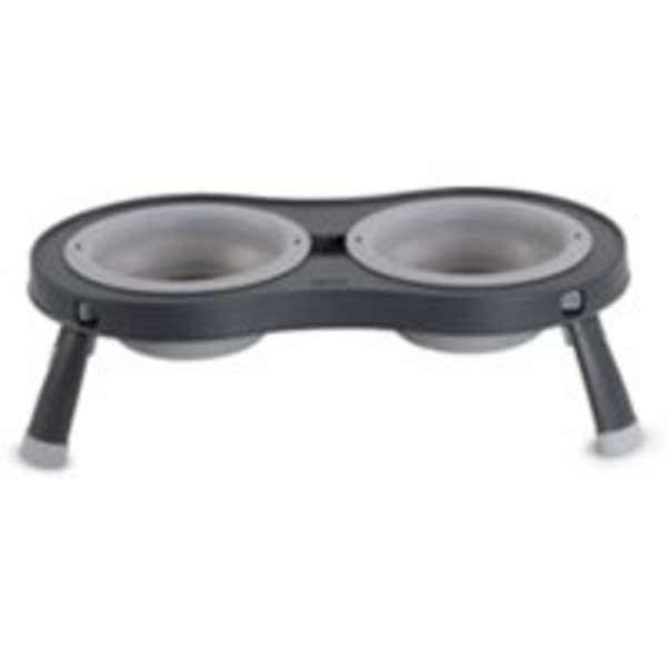 Dexas Pet Feeder, Collapsible, Light Gray, Small