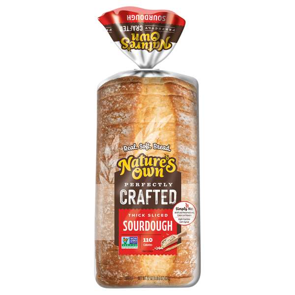 Nature's Own Perfectly Crafted Sourdough Bread, Thick Sliced Non-GMO Sourdough Bread