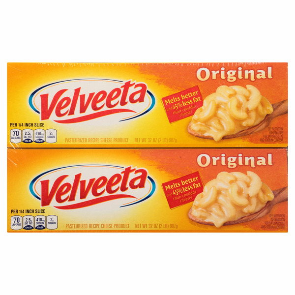 Velveeta Pasteurized Recipe Cheese Product, Original, 32 oz, 2-count