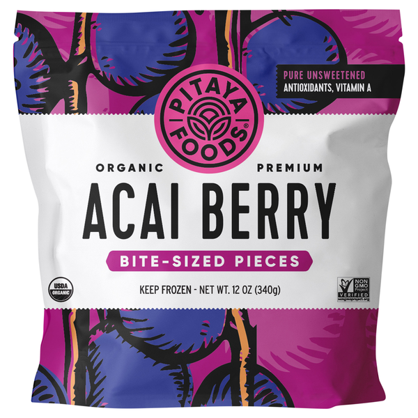 Pitaya Foods Organic Premium Bite-Sized Pieces Acai Berry Same-Day