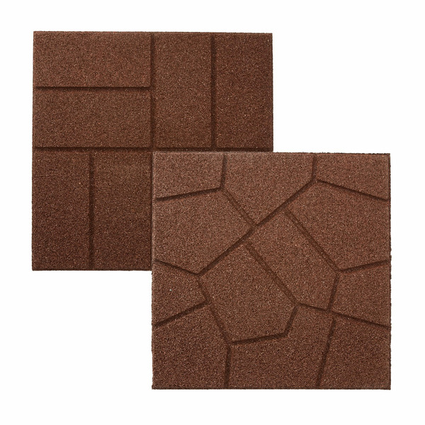 Ground Smart 16-in L x 16-in W x 0.75-in H Square Brown Rubber Paver