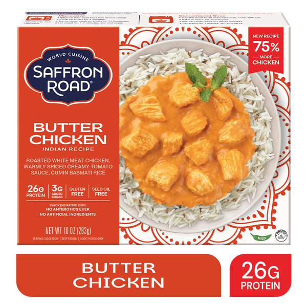 Saffron Road Butter Chicken, High Protein, No Seed Oil, Frozen