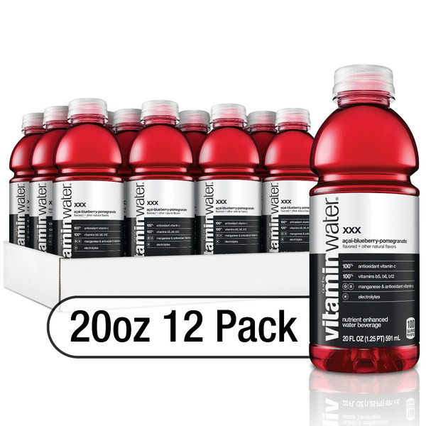 VitaminWater - XXX, Acai Blueberry Pomegranate Bottles, 20 fl oz, 12 Pack