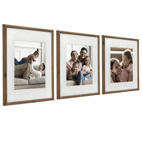 Belle Maison Two Tone 3-Piece Wall Frame Set, Brown