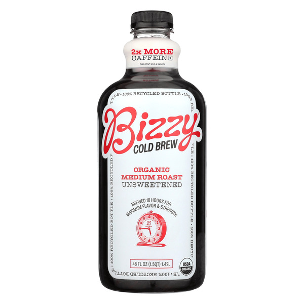 Bizzy Cold Brew Organic Cold Brew Coffee, Medium Roast, Unsweetened
