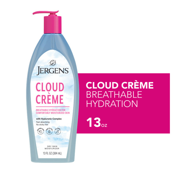 Jergens Cloud Creme Breathable Body Lotion, Non-Greasy, Fast