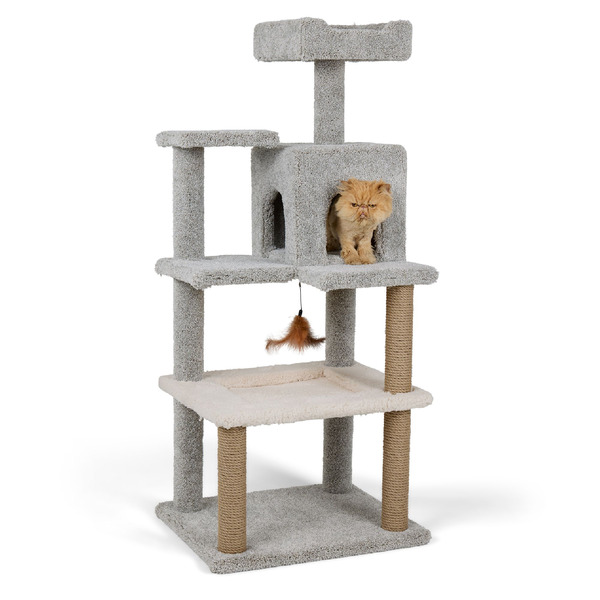 Whisker City Homey Hammock Cat Tower Haven - Grey