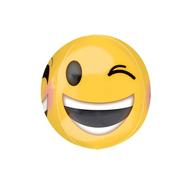 Anagram INFLATED Orbz XL 16" Winking Emoticon Foil Balloon