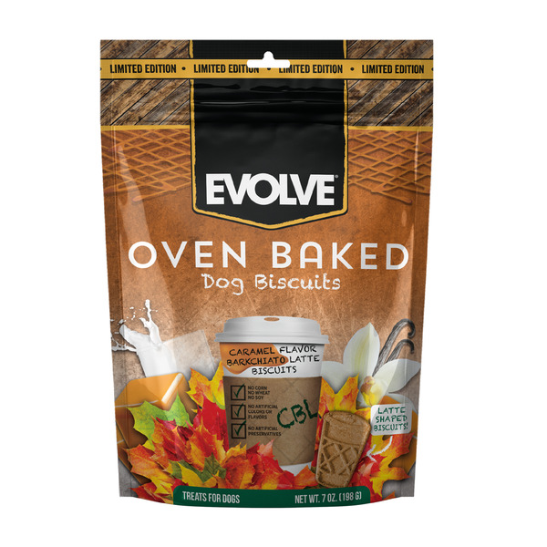 EVOLVE Oven Baked Caramel Barkchiato Latte Dog Biscuit Treats