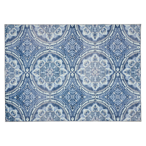 ALDI KIRKTON HOUSE 5' X 7' Washable Indoor/Outdoor Area Rug, Blue ...