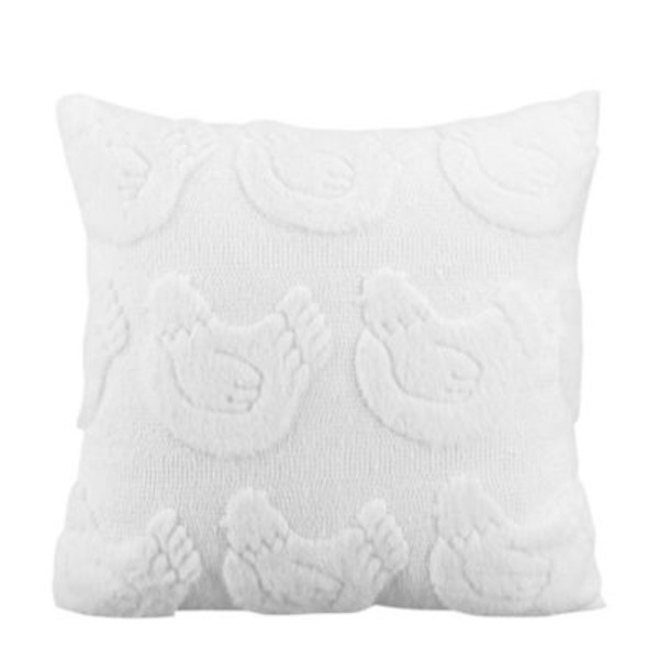 Red Shed Rooster Throw Pillow, 18 in., White