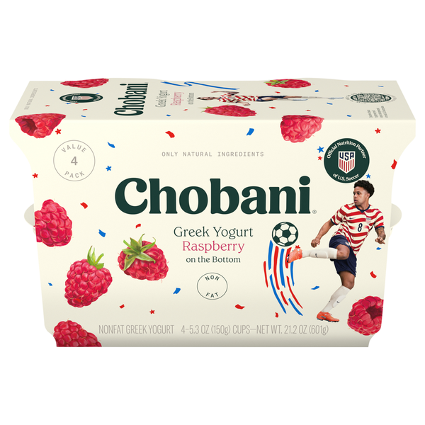 Chobani Nonfat Greek Raspberry on the Bottom Yogurt