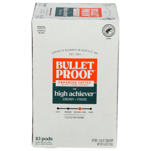 Bulletproof The High Achiever Energy + Focus Enchanced Coffee Pods 10 Pack