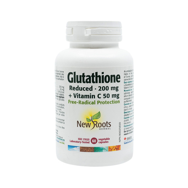 New Roots Glutathione Reduced 200mg Vegetarian Caplets