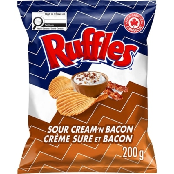 Real Canadian Superstore Ruffles Sour Cream & Bacon Flavored Potato ...