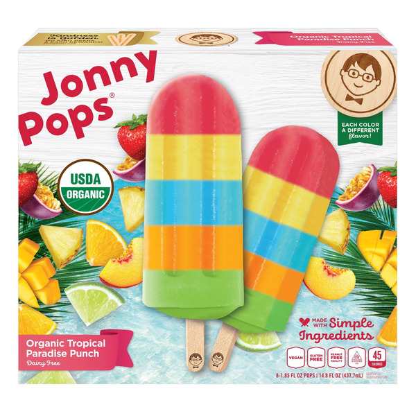 JonnyPops Organic Tropical Paradise Punch Frozen Pops Same-Day