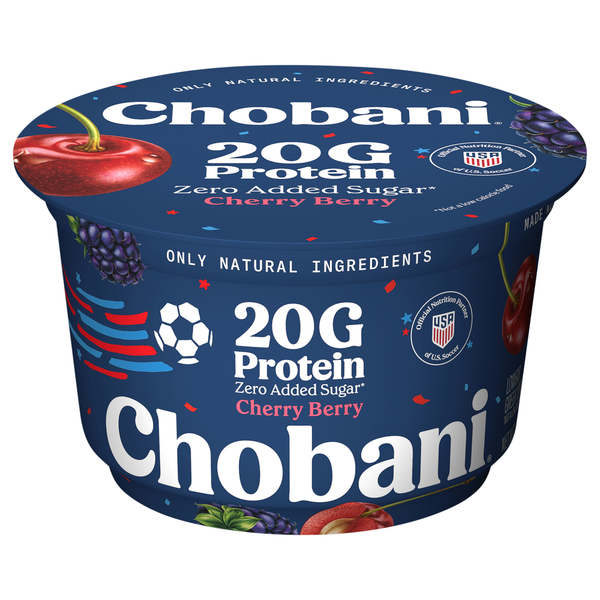 Chobani Zero Added Sugar Lowfat Greek Cherry Berry Yogurt Same-Day
