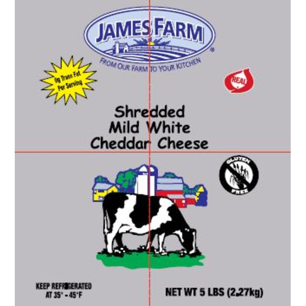 James Farm - Shredded White Cheddar - 5 lb