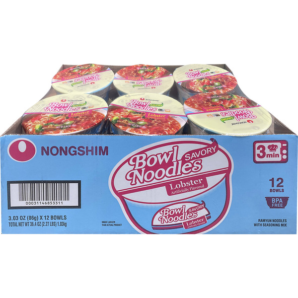 Nongshim Bowl Noodle Soup, Spicy Lobster Flavor