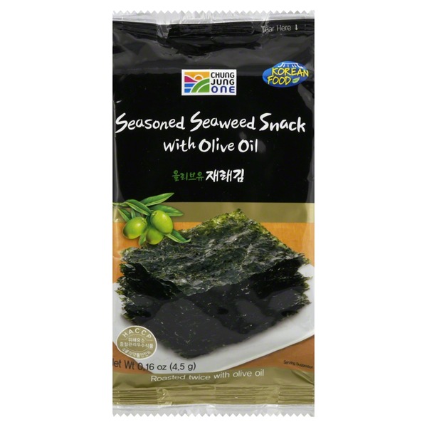Chung Jung One Seaweed Snack, Seasoned, with Olive Oil (0.16 oz
