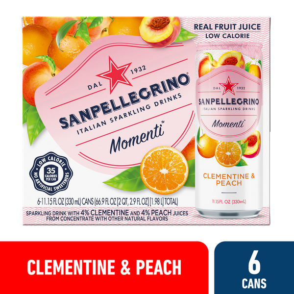 San Pellegrino Momenti Clementine & Peach Flavored Sparkling Drink