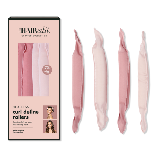 The Hair Edit Heatless Curl Define Pillow Hair Rollers 8-Pack