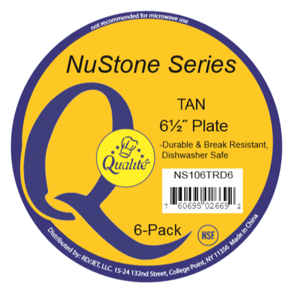 Qualite - 6.5" Tan Plate - 6 Ct