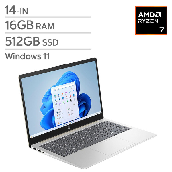 HP Laptop, AMD Ryzen 7 7730U, 16 GB RAM & 512 GB SSD