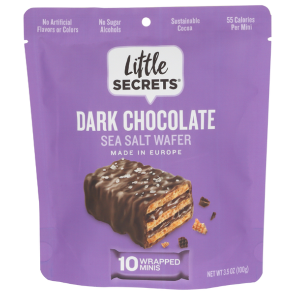 Little Secrets 10 Pack Dark Chocolate Sea Salt Mini Crispy Wafers