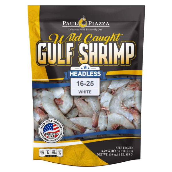 Paul Piazza White Wild Caught Headless Gulf Shrimp Same-Day