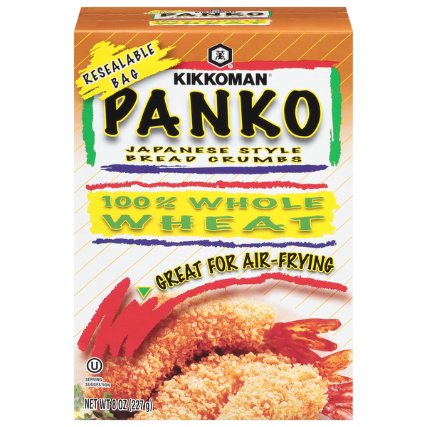 Kikkoman Bread Crumbs, Japanese Style, Panko, 100% Whole Wheat