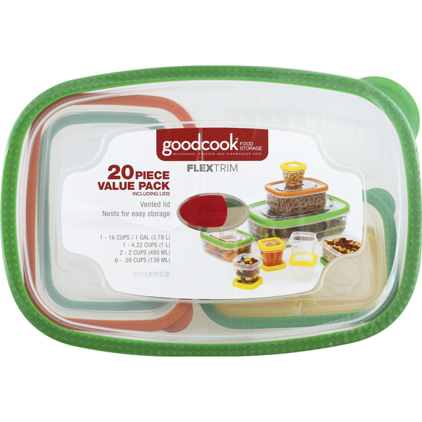 Good Cook Food Storage, Including Lids, 20 Piece, Value Pack (20 each
