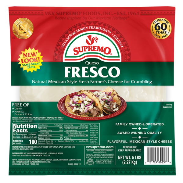 V&V Supremo - Queso Fresco Wheel - 5 lbs