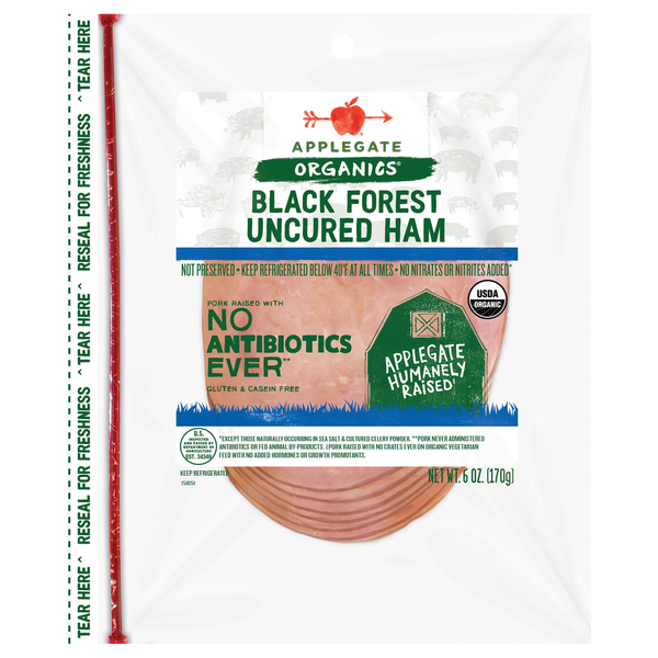 Applegate Organics Organic Uncured Black Forest Ham Sliced