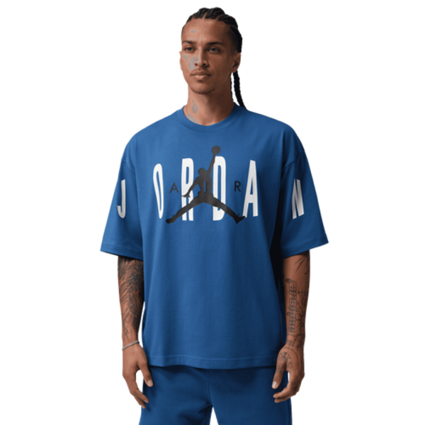 Jordan Men's Stretch Oversized Short Sleeve Crew, S - Blue