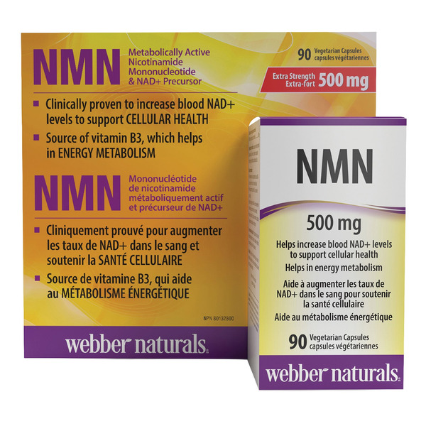 Webber Naturals NMN (Nicotinamide Mononucleotide) 500 mg Vegetarian Capsules