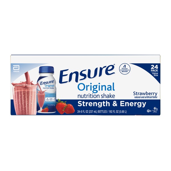 Ensure Original Nutrition Shake Strawberry Ready to Drink Bottles (8 fl