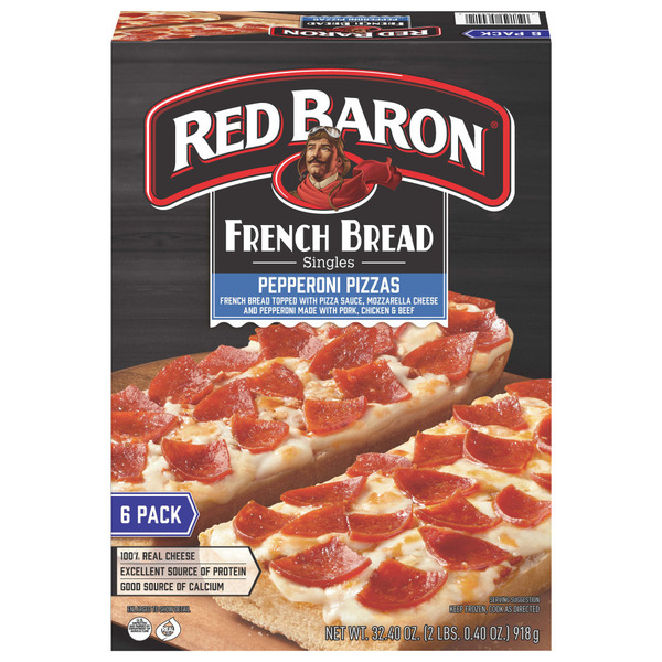 Red Baron French Bread Singles Pepperoni Pizzas