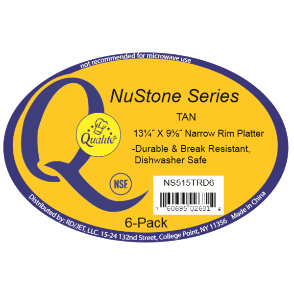 Qualite - 13X9 Tan Narrow Rim Platter - 6 Pk